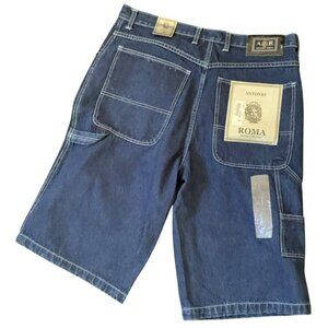 Antonio Roma Men's Carpenter Shorts Blue Jeans Size 38x14.5 Denim - New